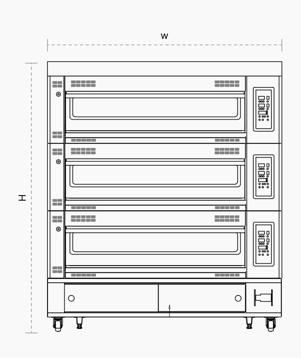 Deck Oven 4 trays 3 tiers floor plan images